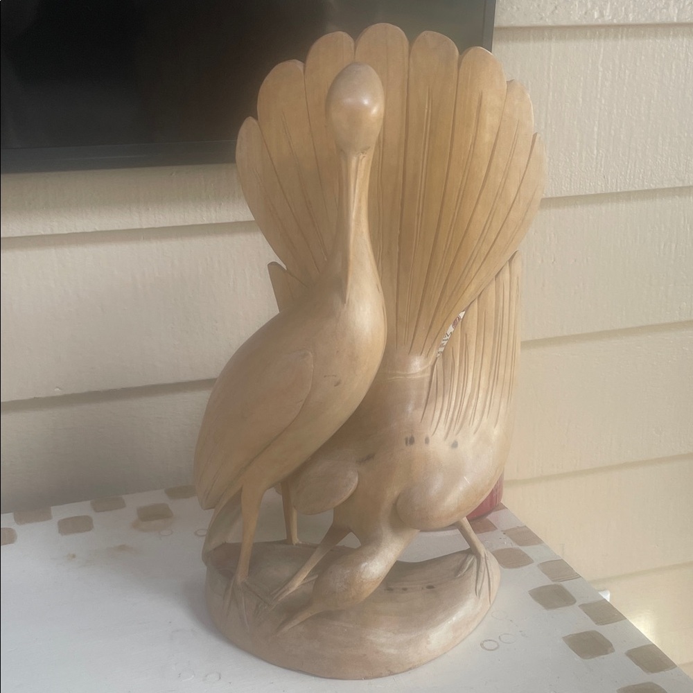 Bali Wooden Heron Sculpture